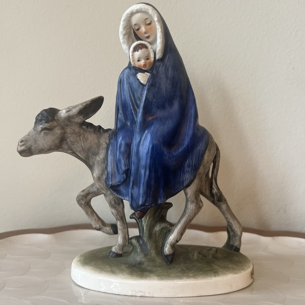 Goebel Flight Into Egypt Mary‎ Jesus Child Donkey Figurine West Germany 1959